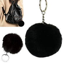 Key ring pendant bag pompon fur tinsel for handbags