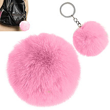 Key ring pendant bag pompon fur tinsel for handbags