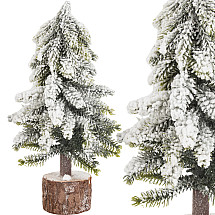 Artificial christmas tree snow small decorative desk on trunk thick snowy