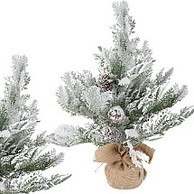 Artificial christmas tree snow small 45cm decorative desk table thick snowy