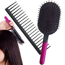 Massaging hair brush for detangling head massage + comb
