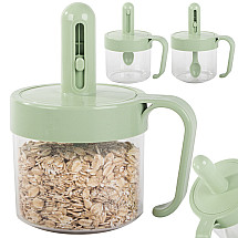 Kitchen spice container with food spoon cup with ear lock