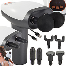 Lcd cordless massage gun powerful set of 8 tips for backs