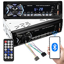 Car radio bluetooth usb aux sd 1-din speakerphone remote control