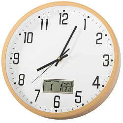 Wall clock large silent 30cm round pointer date temperature seconds