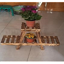 Flowerbed stand wooden flower pot two-storey shelf