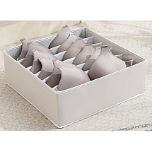 Bra organiser 6 compartments for wardrobe drawer grey