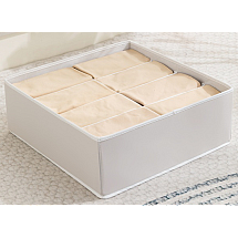 Drēbju un apakšveļas organizators atvilktnei ar 8 nodalījumiem, balts