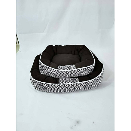 Dog bed soft comfortable fluffy plush bed with cushion