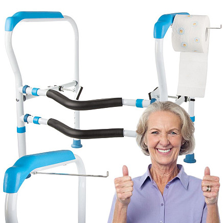 Toilet handle adjustable handrail stable for seniors