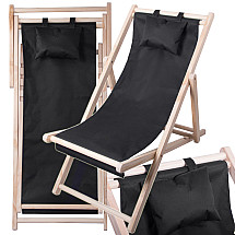 Wooden deckchair beach chairs folding garden cushion beach chair