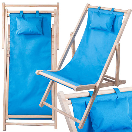 Wooden deckchair beach chairs folding garden cushion beach chair