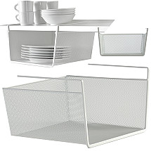 Metal basket suspended kitchen shelf hanging shelf organiser
