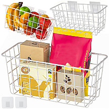 Hanging basket metal organiser hanging shelf white strong