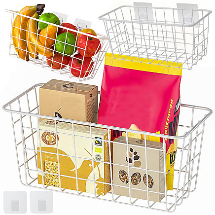 Hanging basket metal organiser hanging shelf white strong