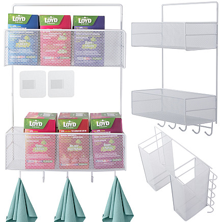 Metal organiser hanging shelf kitchen shelf bathroom hanger