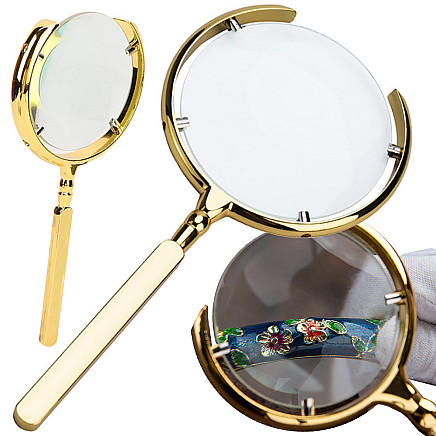 Reading magnifying glass manual magnifying glass gold magnification 6x