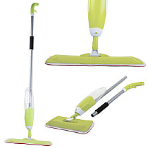 Flat mop with washer rotary solid spray
