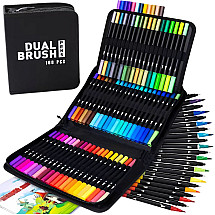MARKER PEN SET 100 COLOURS WATERCOLOUR MARKERS DOUBLE-SIDED + CASE