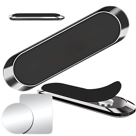 Pašlīmējošs magnētiskais telefona turētājs auto, stiprs, melns