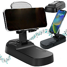 Speaker phone stand telescopic handle bluetooth powerbank cradle