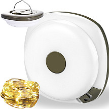 Camping light rechargeable led garland on roll 8m warm