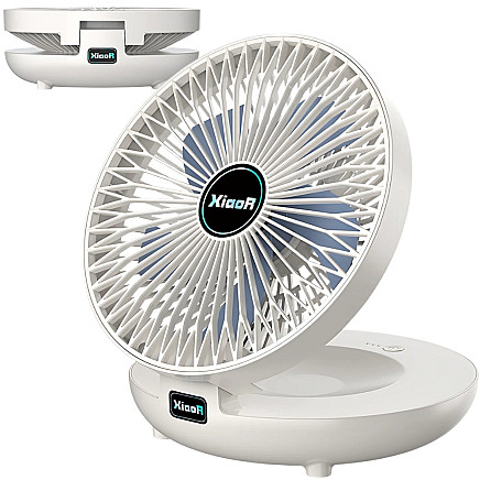 Bezvadu salokāms galda ventilators ar klipsi, stiprināms pie sienas