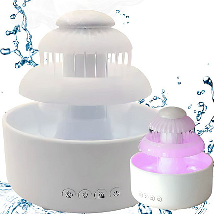 Gaisa mitrinātājs ar strūklakas efektu un LED lampu, aromātu difuzors 600ml