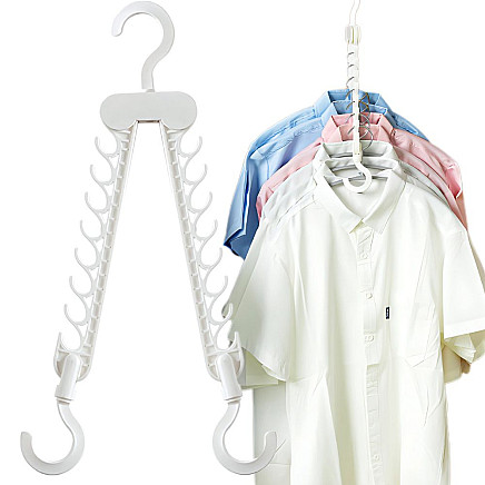 Salokāms drēbju organizators skapim, 16 vietas, balts