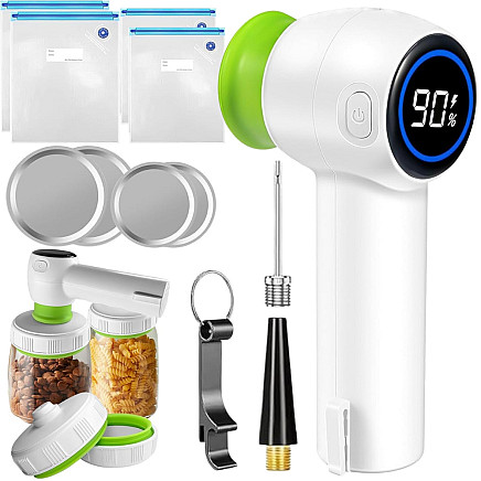 Food vacuum pump for vacuum bags jars electric + bags