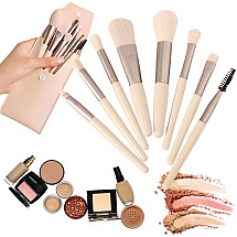 Set of 8 professional eye make-up brushes eyebrows with cosmetic case