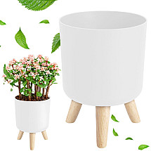 Flowerpot flower pot standing on legs for the house garden standing white