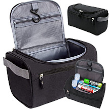Travel cosmetic bag ogranizer with hook men's waterproof women's black