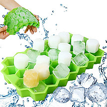 Silicone ice cube tray, 37 cubes, hexagon shape