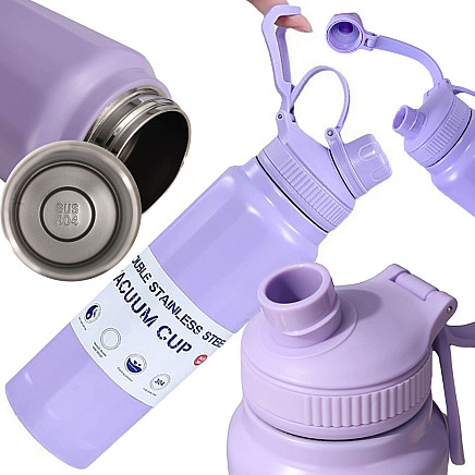 Termopudele ar rokturi 700ml, termoss karstiem un aukstiem dzērieniem