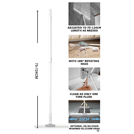 Ūdens novilcējs grīdām un logiem ar garu teleskopisku kātu