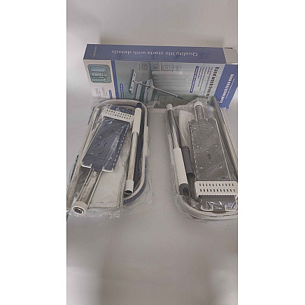 Plakanais mikrošķiedras mops ar ūdens novilcēju un saliekamu spaini grīdas mazgāšanai