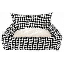 PET BED SOFA M BLACK-WHITE CHECK (25)