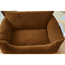 PET BED CORDUROY BROWN S (10)
