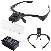 Headlamp magnifier eyeglasses torch 2 led gw