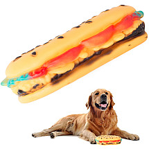 Suņu rotaļlieta čīkstoša košļājamā gumijas hamburgeris