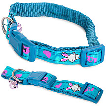 Fabric collar for dog cat with bell 1.5