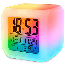 Alarm clock lcd thermometer chameleon luminous