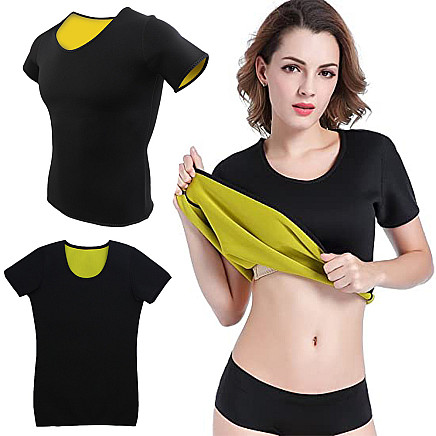 Womens neoprene fitness t-shirt short sleeve