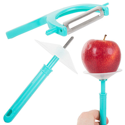Vegetable peeler fruit scraper with guard