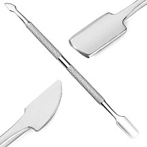 Stainless steel cuticle tip and scraper for hybrid cuticles