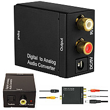 Optical toslink spdif to 2x cinch rca converter