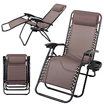 Garden lounger beach chair folding gravity zero