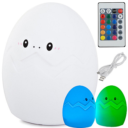 Childrens night light led egg rgb remote control usb