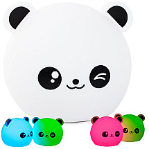 Ar Baterijām Darbināma Bērnu Silikona Nakts LED RGB Gaisma Lampa, Panda